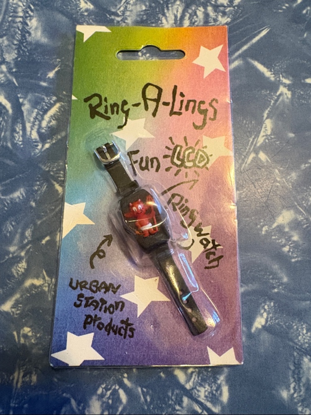 Vintage Y2K NIB Urban Station Products Fun LED Ring Watch - Ring-A-Lings Devil